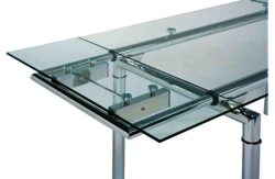 Hygena Savannah Clear Glass Extendable Dining Table